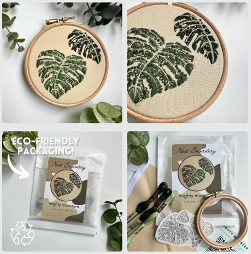 Mighty Monstera - Mini Embroidery Kit