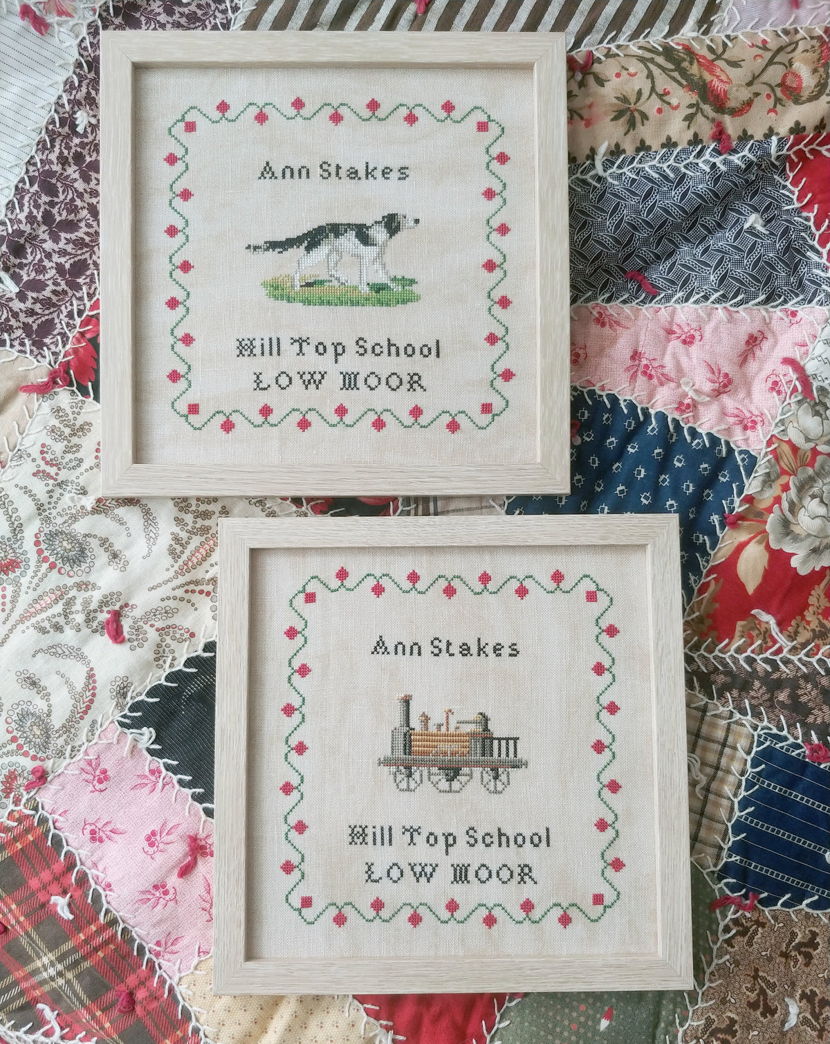 Anne Stakes: Antique reproduction sampler pair