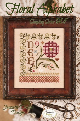 Floral Alphabet Sampling Series (DEF)