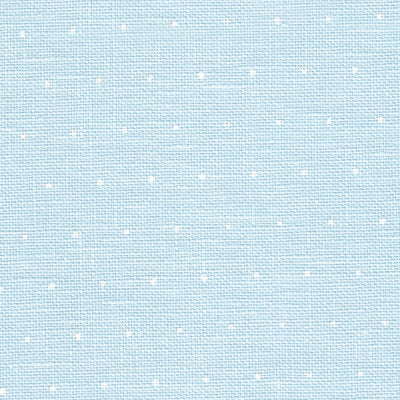 Blue | Mini Dots White Dot - Cashel Linen 140cm - 28 count METRIC