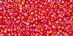 Ruby - Size 15/0 (Petite Seed Bead) - Transparent-Rainbow (Discontinued)