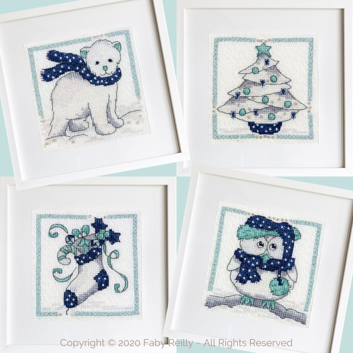 Navy & Mint Mini Frames (Set of 4)