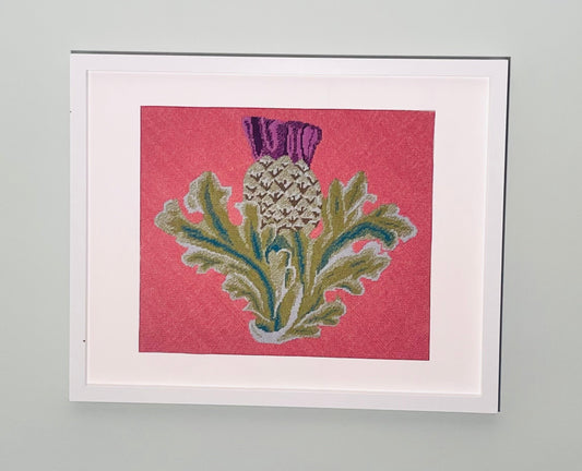 Scottish Thistle on Pink - Tapestry Kit