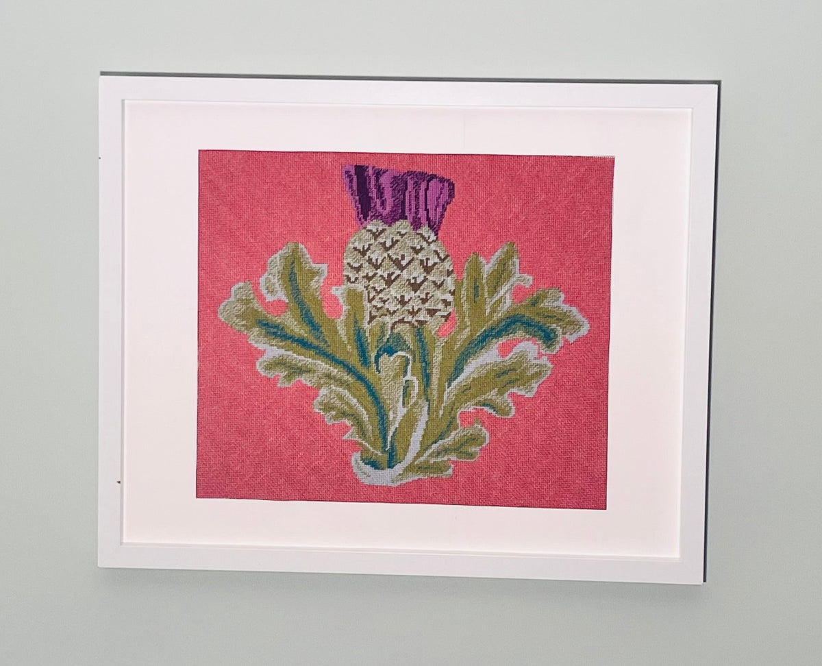 Scottish Thistle on Pink - Tapestry Kit