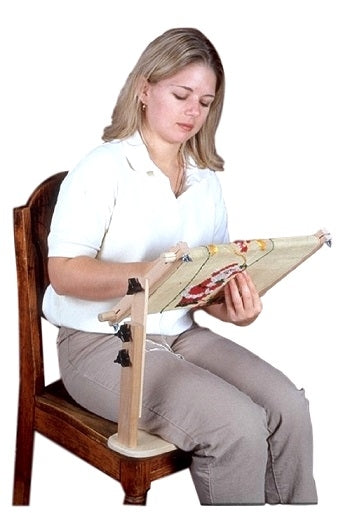 Sit-on Needlework Frame with Split Rod Scroll Frame