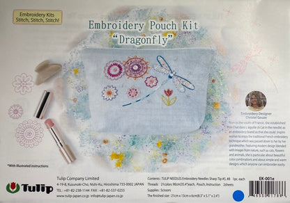 Embroidery Pouch Kit : Dragonfly (Clearout)