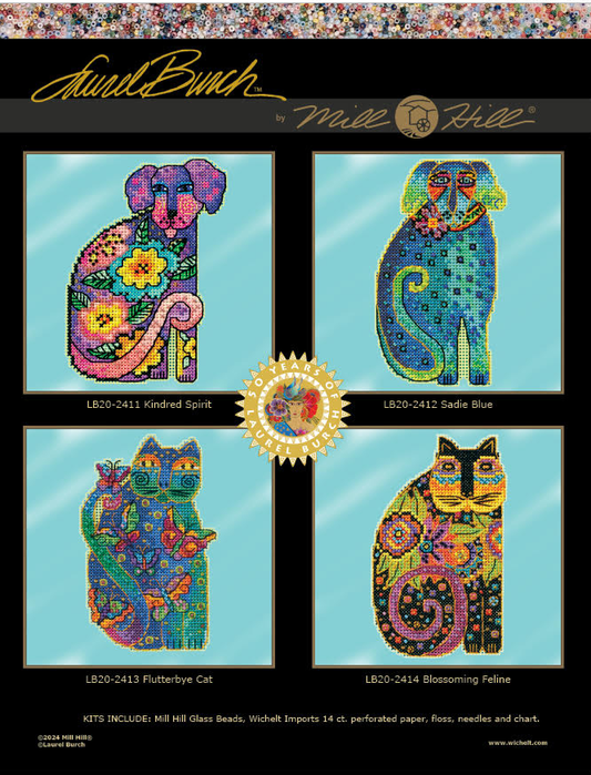 2024 Laurel Burch by Mill Hill - Cats & Dogs Collection