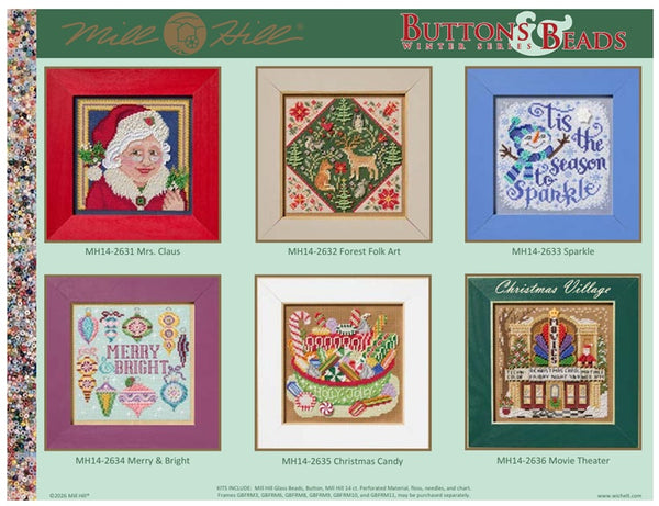 2026 Winter Buttons & Beads Series by Mill Hill