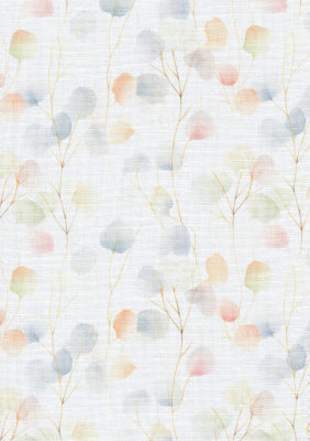 Watercolor Leaves Print - Belfast Linen Panel - 32 count