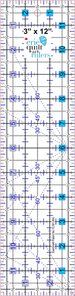 Quilting/Sewing Non-Slip Ruler - 12" Long