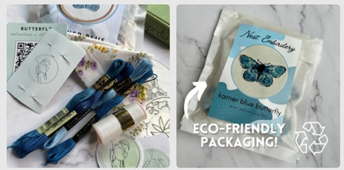 Karner Blue Butterfly - Mini Embroidery Kit