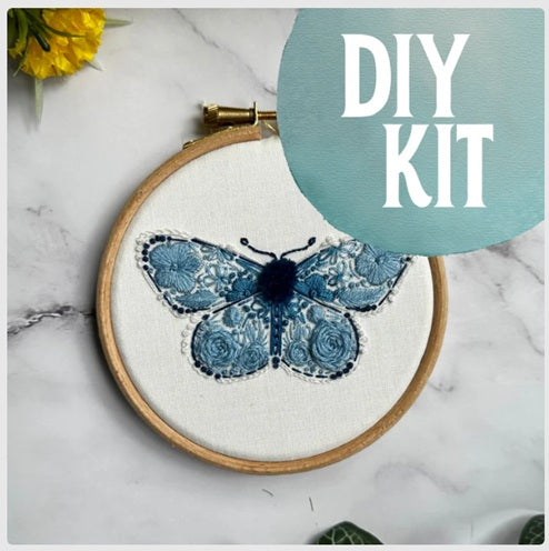 Karner Blue Butterfly - Mini Embroidery Kit