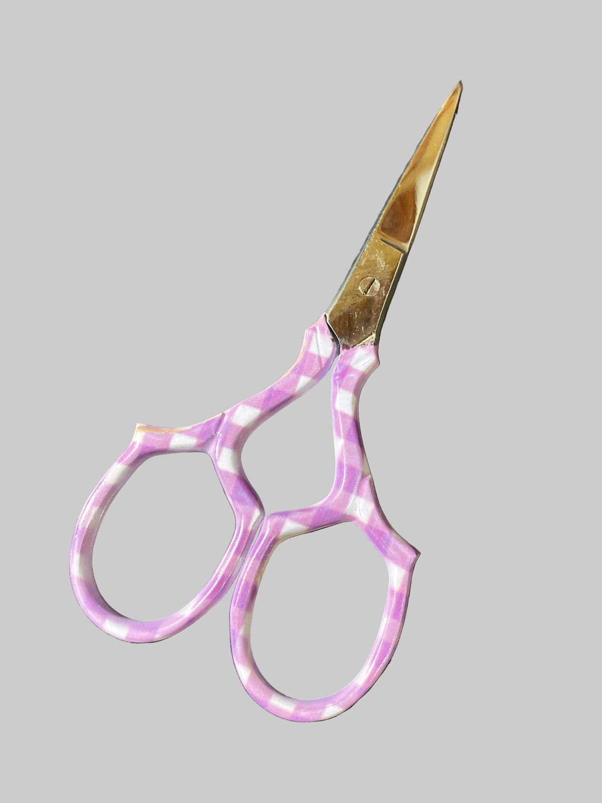 Purple Gingham - Colourful Handle Scissors