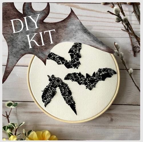 Floral Bat - Embroidery Kit