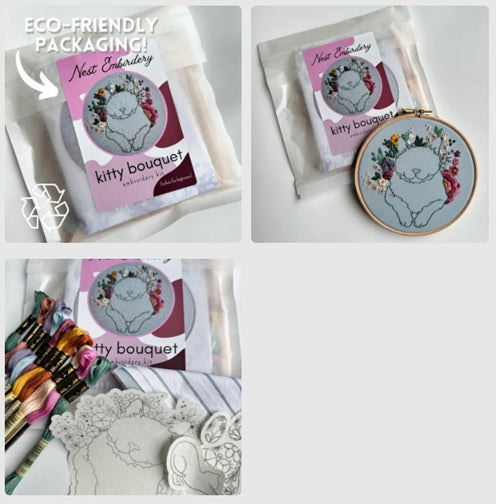 Kitty Bouquet - Embroidery Kit