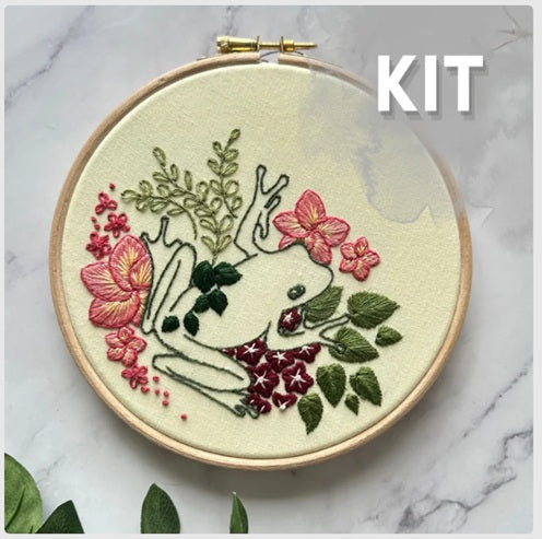 Froggy Flowers - Embroidery Kit