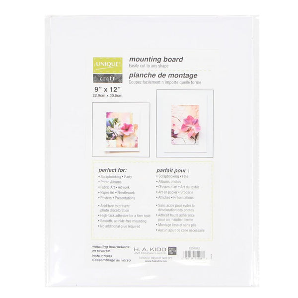 Mounting Board: 9" x 12"