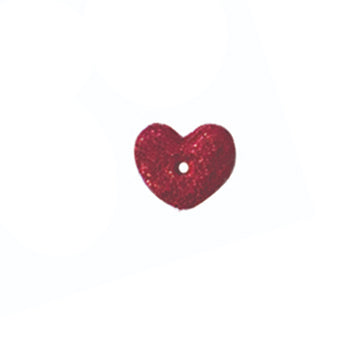 Button - Metallic Red Heart, Extra Small