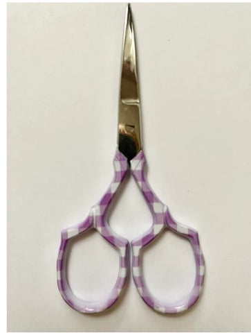 Purple Gingham - Colourful Handle Scissors