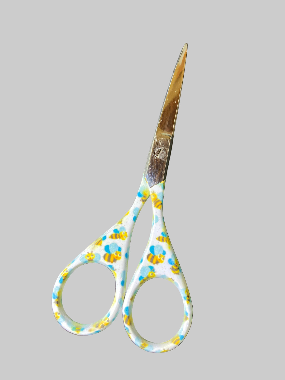 Bee #2 (white) - Colourful Handle Scissors