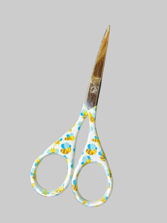 Bee #2 (white) - Colourful Handle Scissors