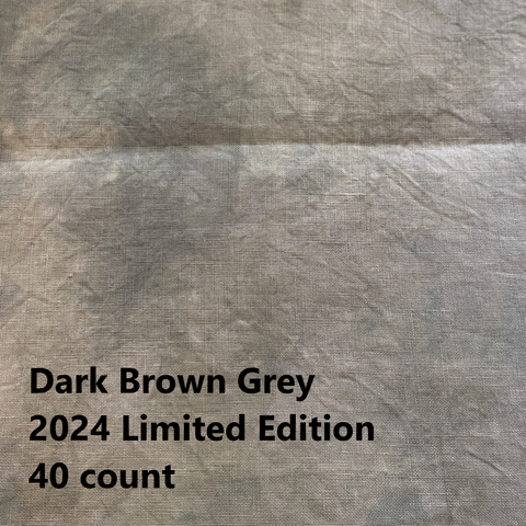 2024 Dark Brown Grey - Hand Dyed Newcastle Linen - 40 count