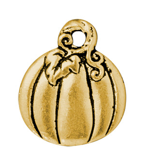 Drop Charm - Pumpkin, Antique Gold (2 pack)