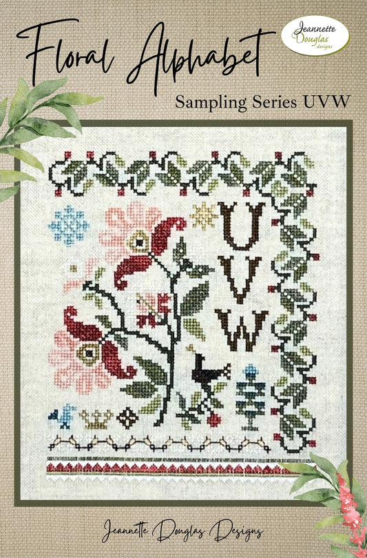 Floral Alphabet Sampling Series (UVW)