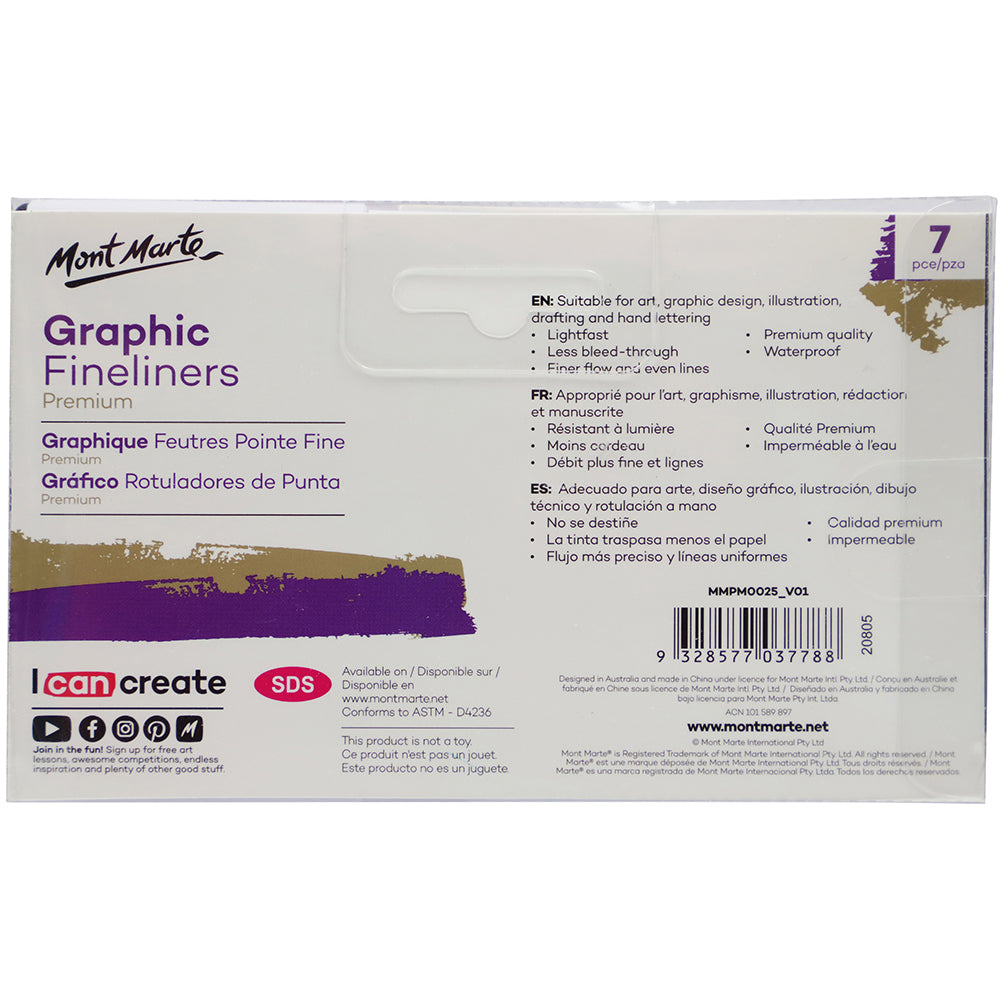 Graphic Fineliners Set - 7 pieces