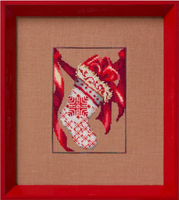 Red Ribbon Stocking - Christmas Fair Isle Red Collection
