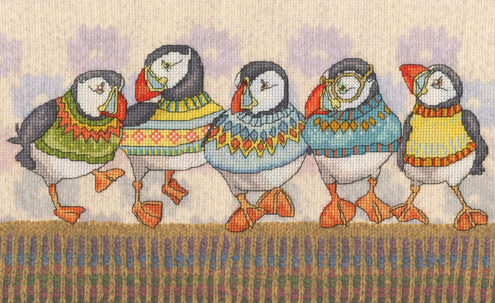 Bothy Threads Kit Ricamo Punto Lungo In Lana - Riviera Inglese, 19x27cm, Con Tela Zweigart