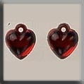 12077 -  Very Small Domed Heart Bright Red