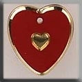 12094 - Medium engraved Heart Red/Gold