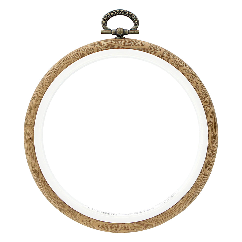 Embroidery Hoop - Plastic Round Woodgrain