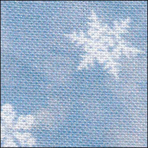 Blue Classic Snowflakes (Silver Shimmer) - Linen - 28 count