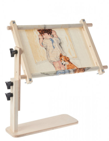 Sit-on Needlework Frame with Split Rod Scroll Frame