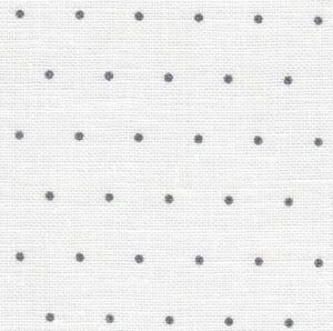 White (Grey Mini Dots) - Edinburgh Linen - 36 count