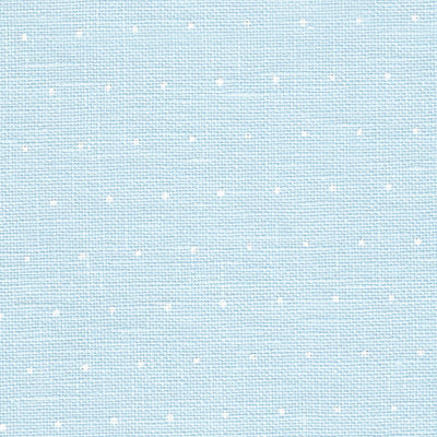Blue Mini Dots (White Dot) - Cashel Linen - 28 count