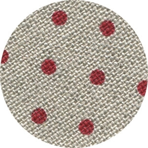 Natural (Raw) | Petit Point Red Dots - Belfast Linen - 32 count