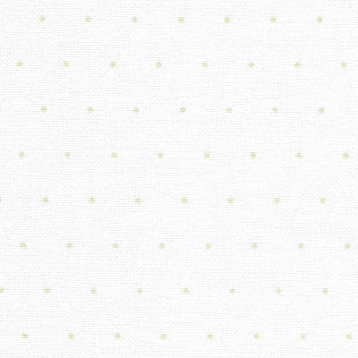 White (Green Mini Dot) - Lugana - 32 count (Discontinued Colour)