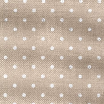 Light Taupe (White Mini Dot) - Lugana - 32 count (Transitioning Fabric Size)