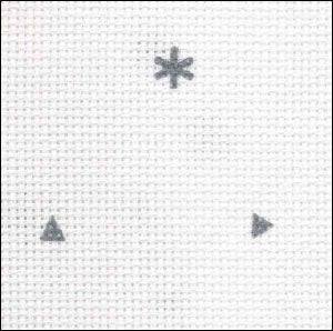 White (Metallic Silver Stars) - Aida 110cm - 20 count METRIC