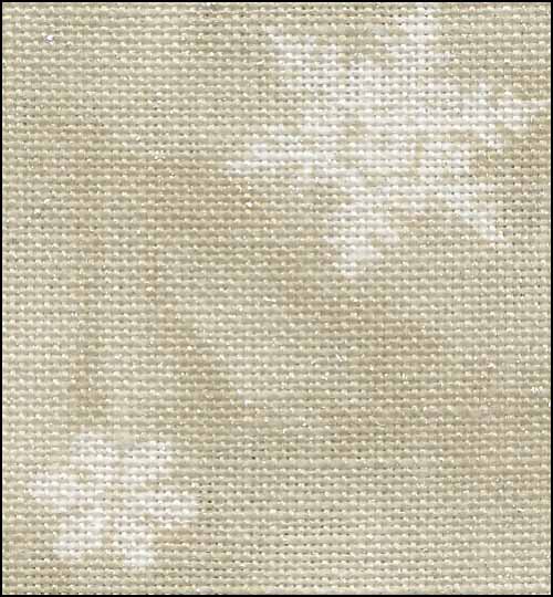 Neutral with White Snowflakes (Silver Shimmer) - Linen - 28 count