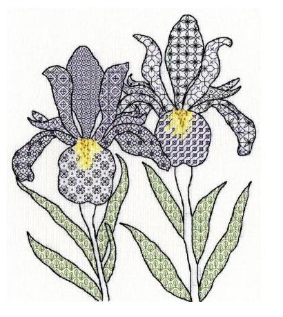 Blackwork Irises