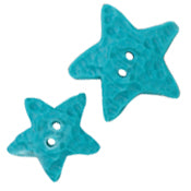 Button - Aqua Starfish (Set of 2)