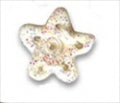 Button - White Glitter Snowflake, Medium