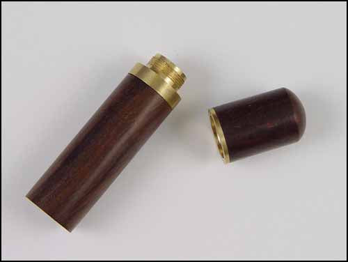 Wood Needle Case with Brass - Dark Brown