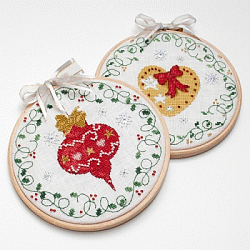 Bauble and Heart Christmas Hoops