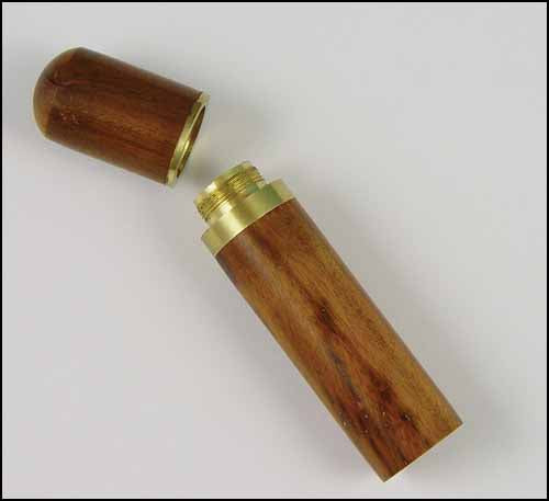 Wood Needle Case with Brass - Medium Brown