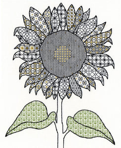 Blackwork Sunflower